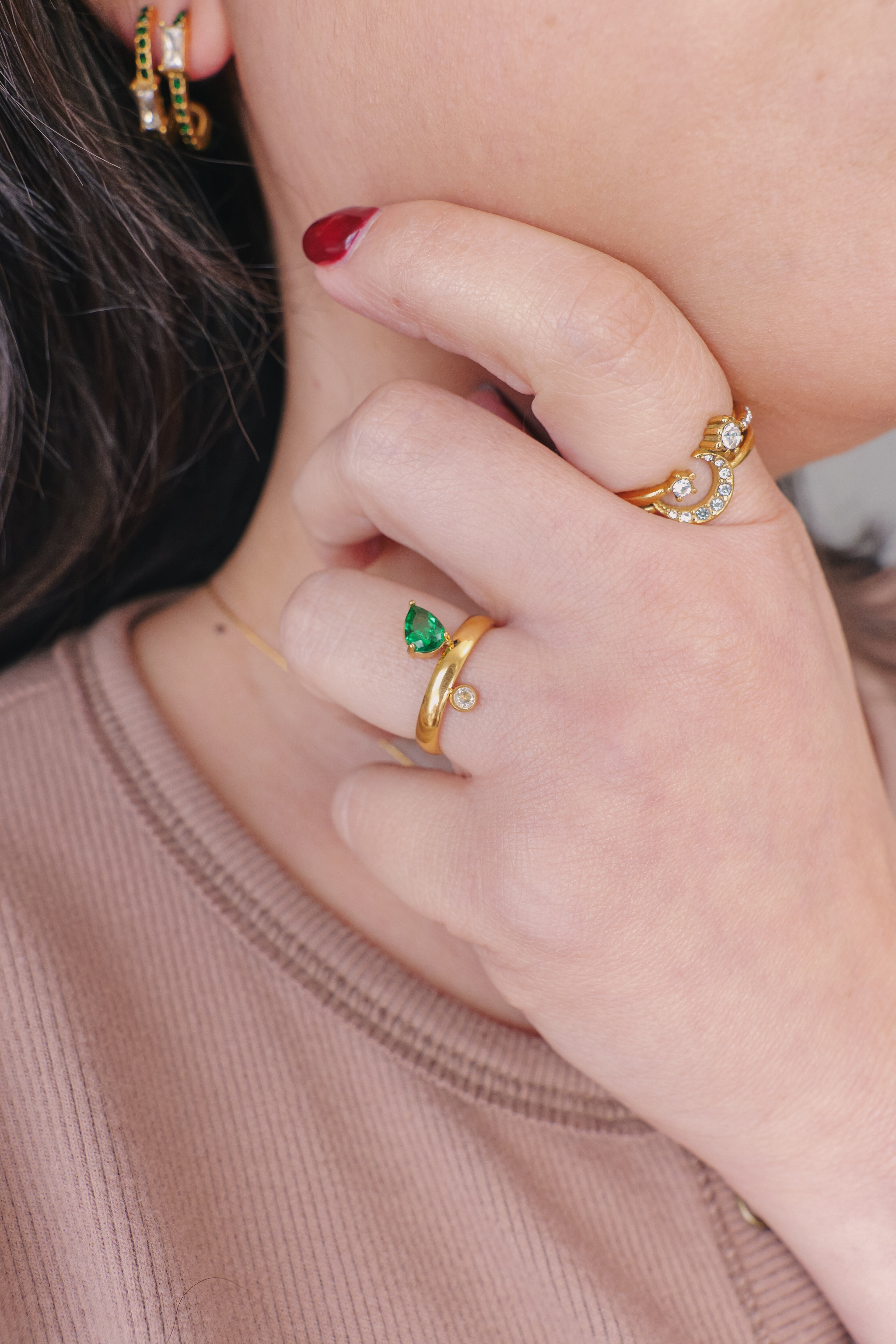 Ivy Ring – Emerald Green Sparkle