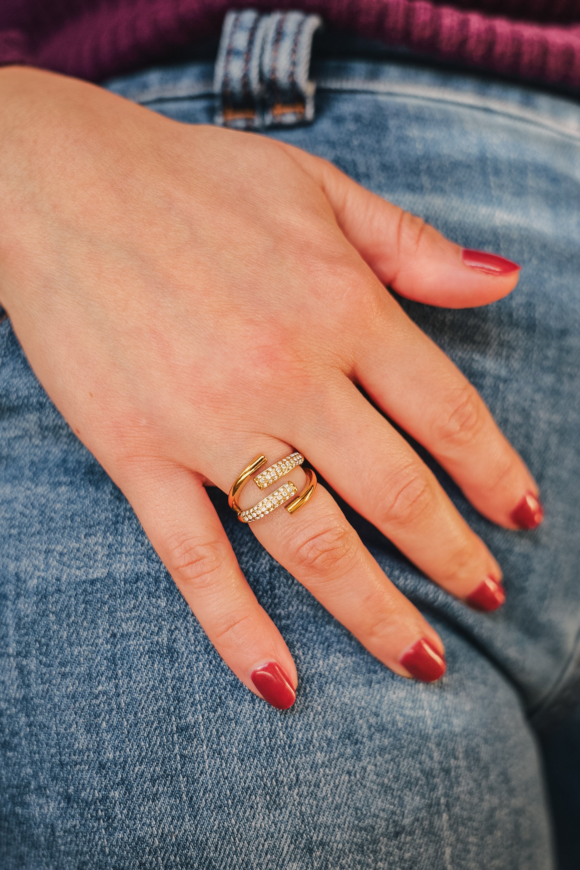 Isa Adjustable Ring in Stainless Steel