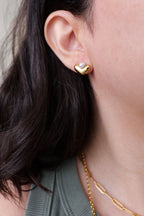 Celeste Pearl Heart Stainless Steel Studs