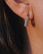 Carrie 18K Gold Non-Tarnish Glam CZ Hoop Earring