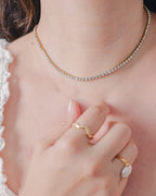 Golden Wave Textured Ring