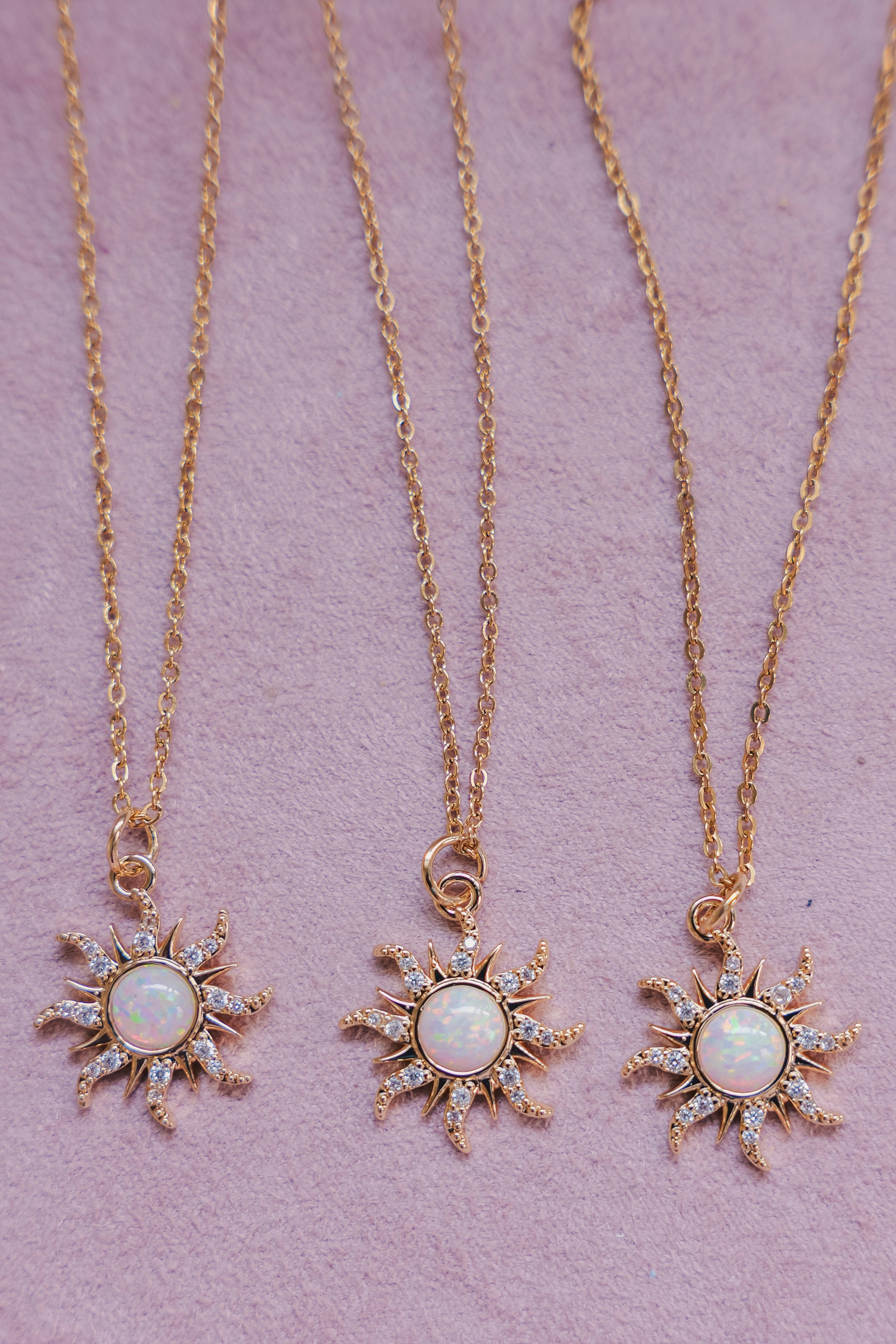 Sunfire Opal Necklace in Stainless Steel