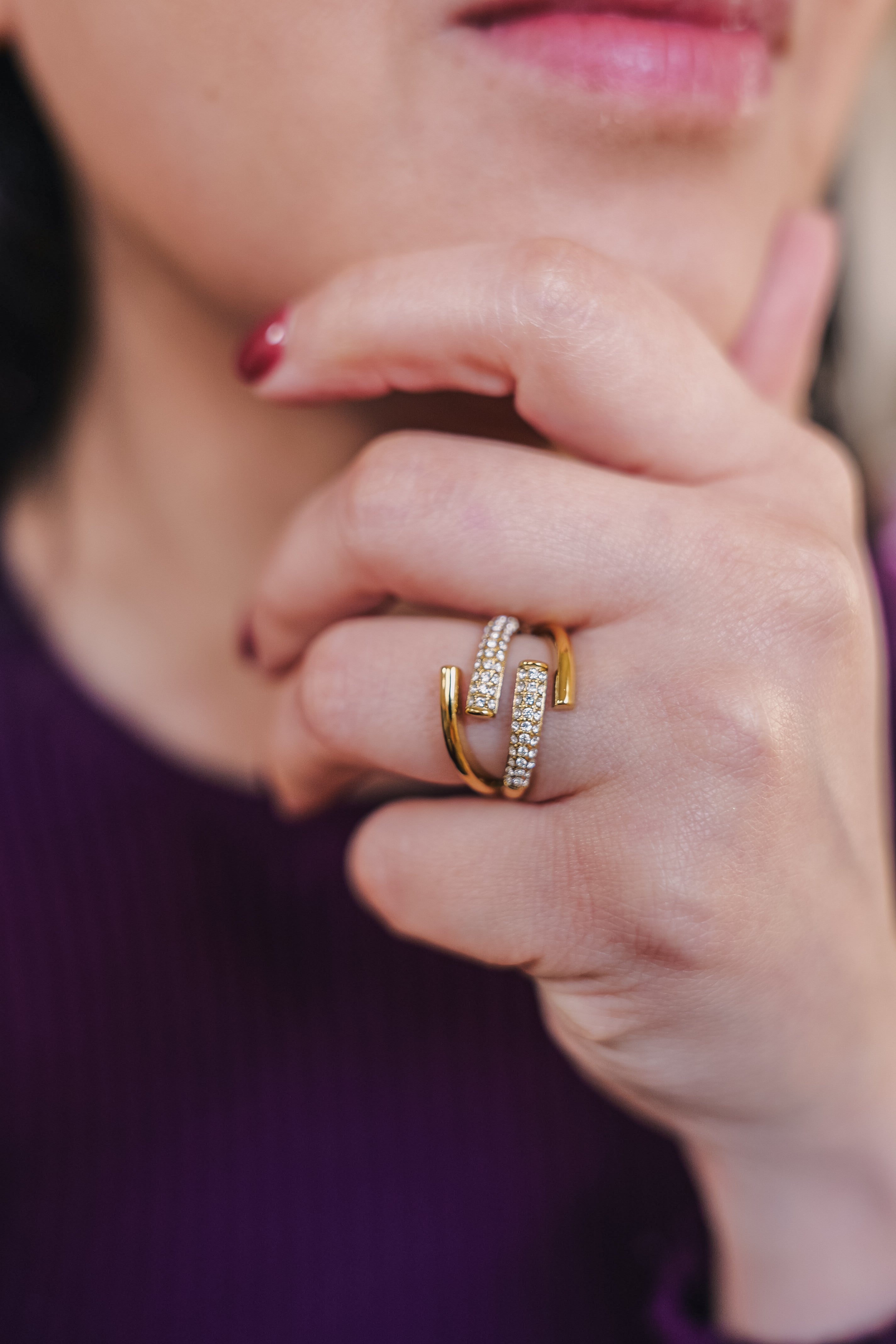 Isa Adjustable Ring in Stainless Steel