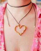 Emma 18K Gold Non-Tarnish Large Heart Necklace