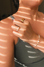 Mermaid duo freshwater pearl ring