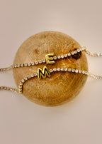 Elena 18K Gold Non-Tarnish Rhinestone Initial Letter Bracelet