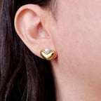 Celeste Pearl Heart Stainless Steel Studs