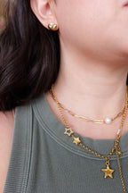 Celeste Pearl Heart Stainless Steel Studs