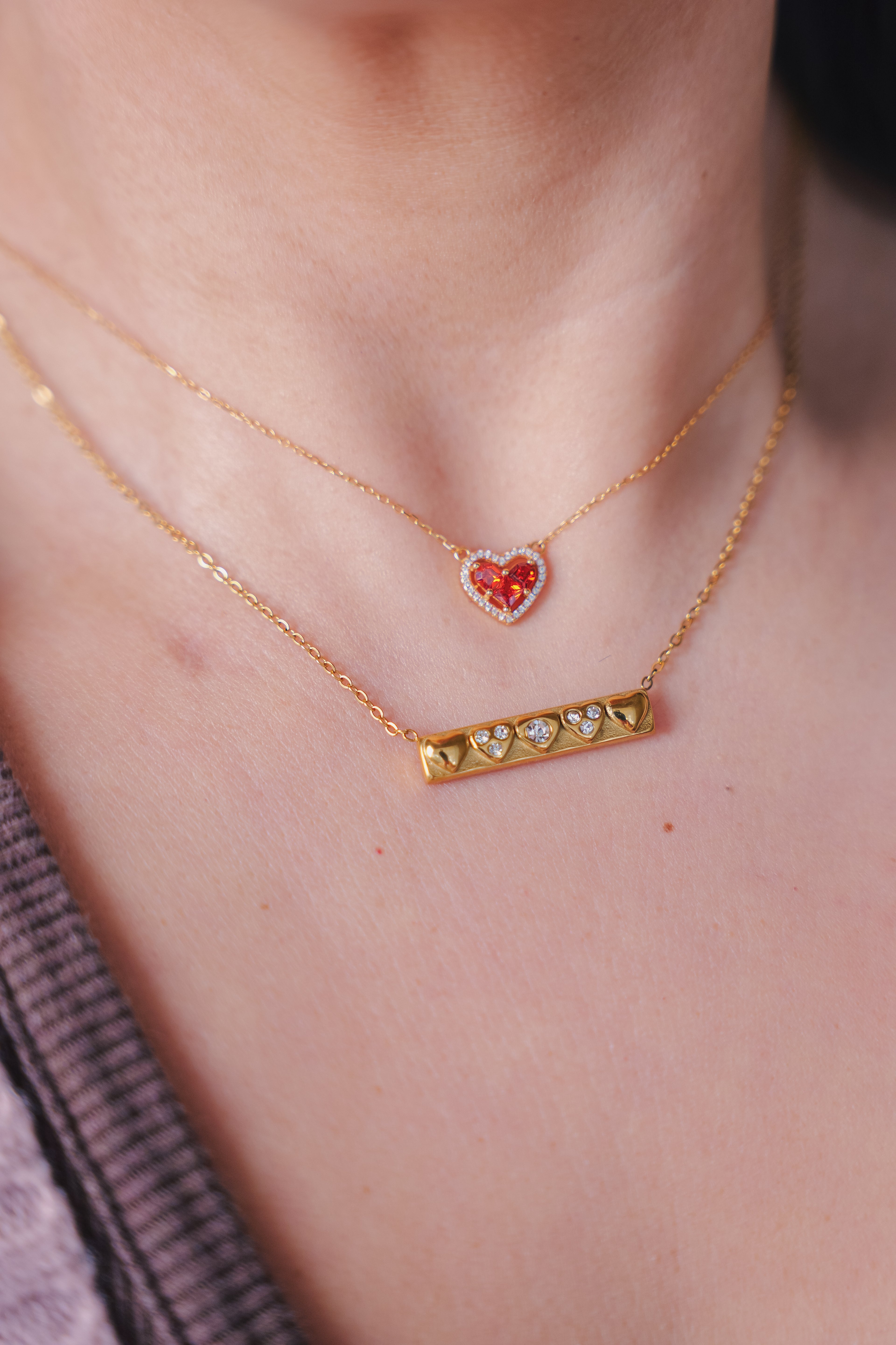 Valea's Sister Dainty Waterproof Bar Necklace in Gold | Non-Tarnish Stainless Steel