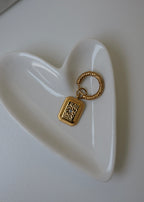 18K Gold Plated Stainless Steel Textured Hoop Earrings 15mm