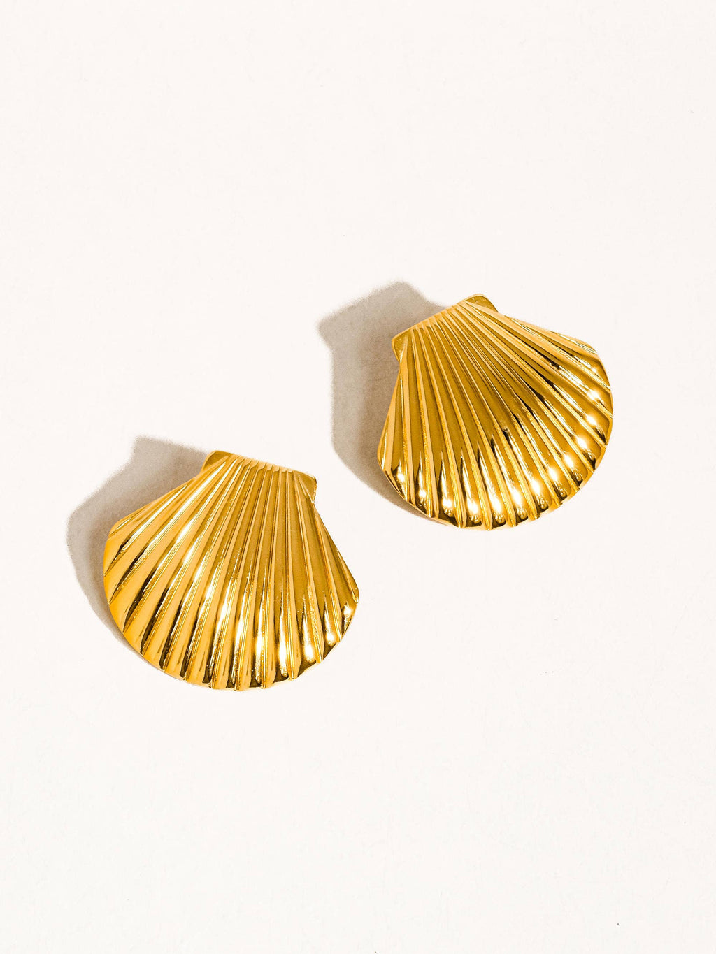 Gold Non-Tarnish Shell Studs
