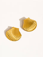 Gold Non-Tarnish Shell Studs