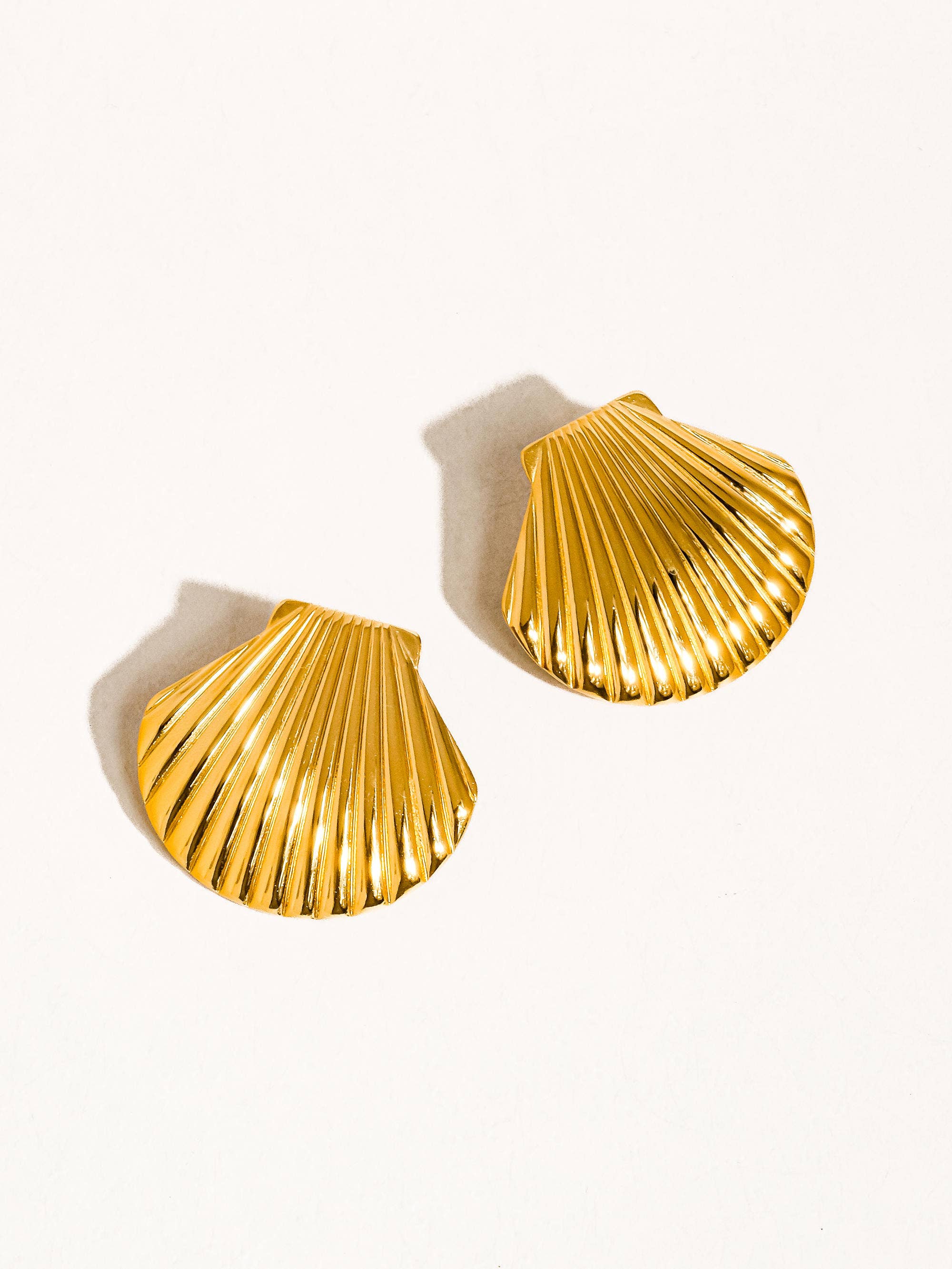 Gold Non-Tarnish Shell Studs