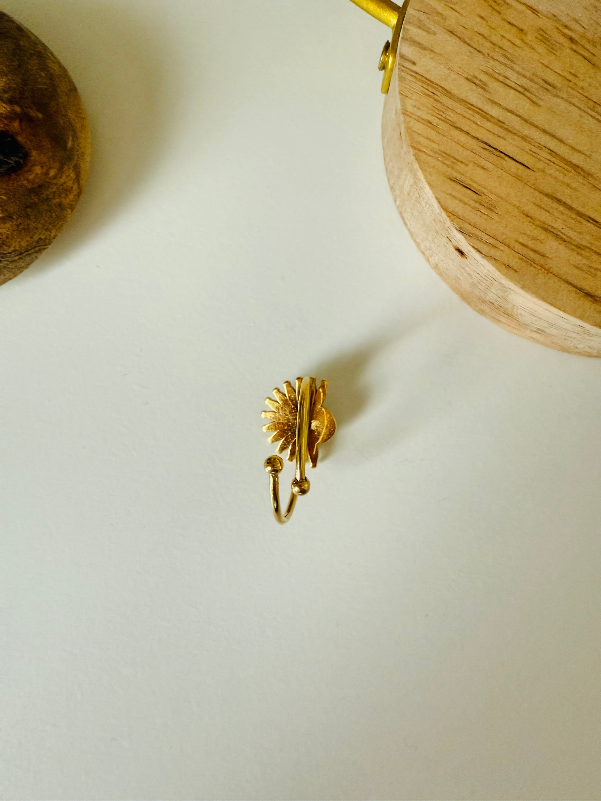 Fabienne 18K Gold Non-Tarnish Sun Blue Stone Ring