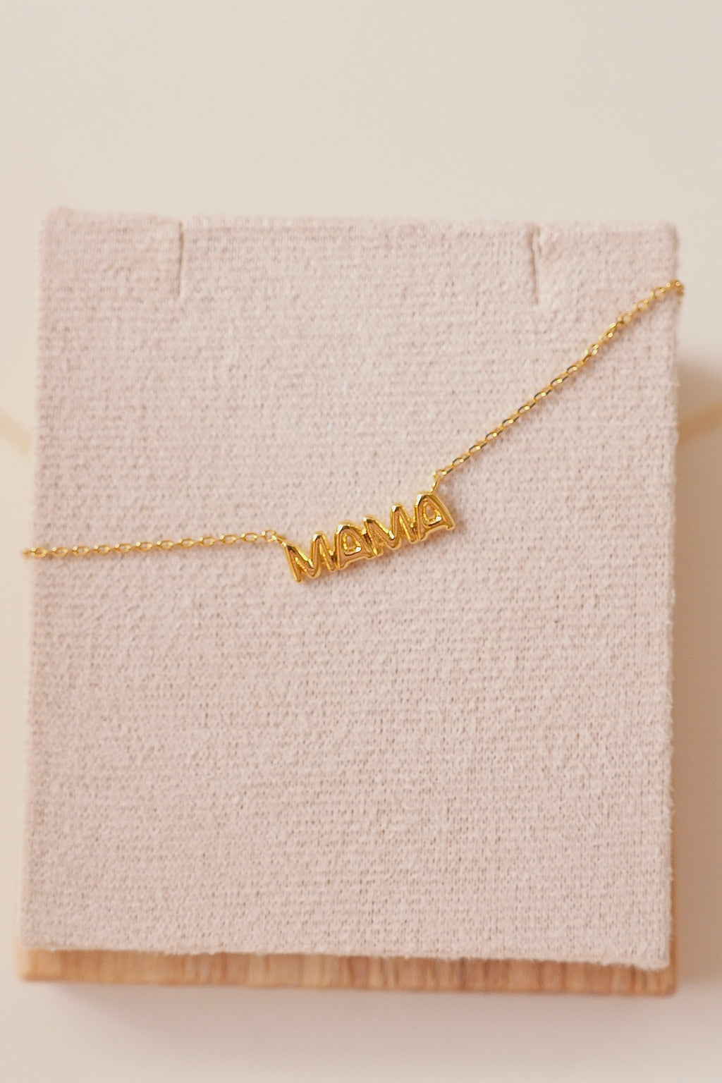 Gold Dipped Bubble Mama Pendant Necklace