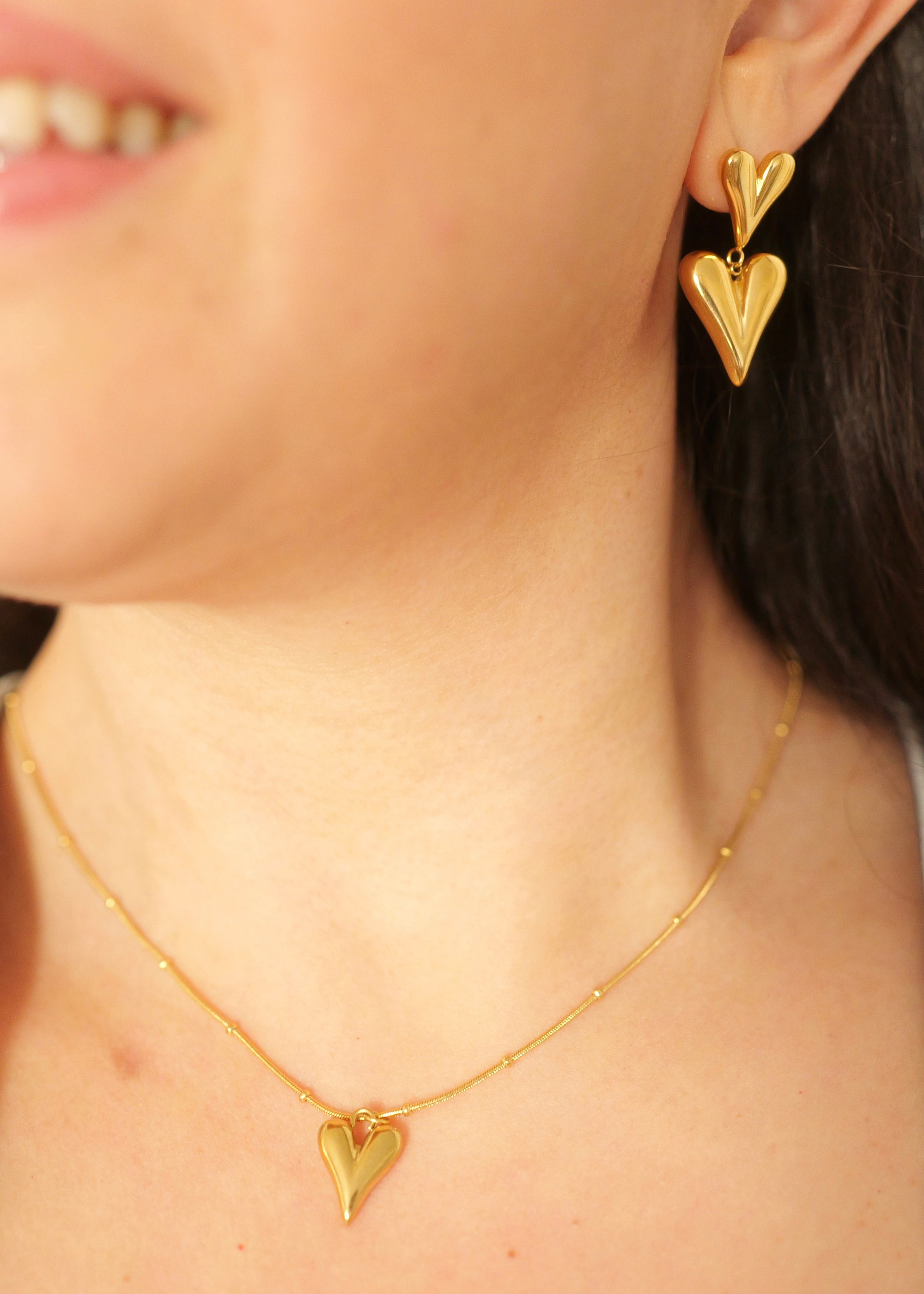Bay 18K Gold Non-Tarnish Heart Necklace