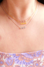 Gold Dipped Bubble Mama Pendant Necklace