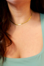 Sylvie 18K Gold Stainless Steel Non-Tarnish Herringbone Necklace