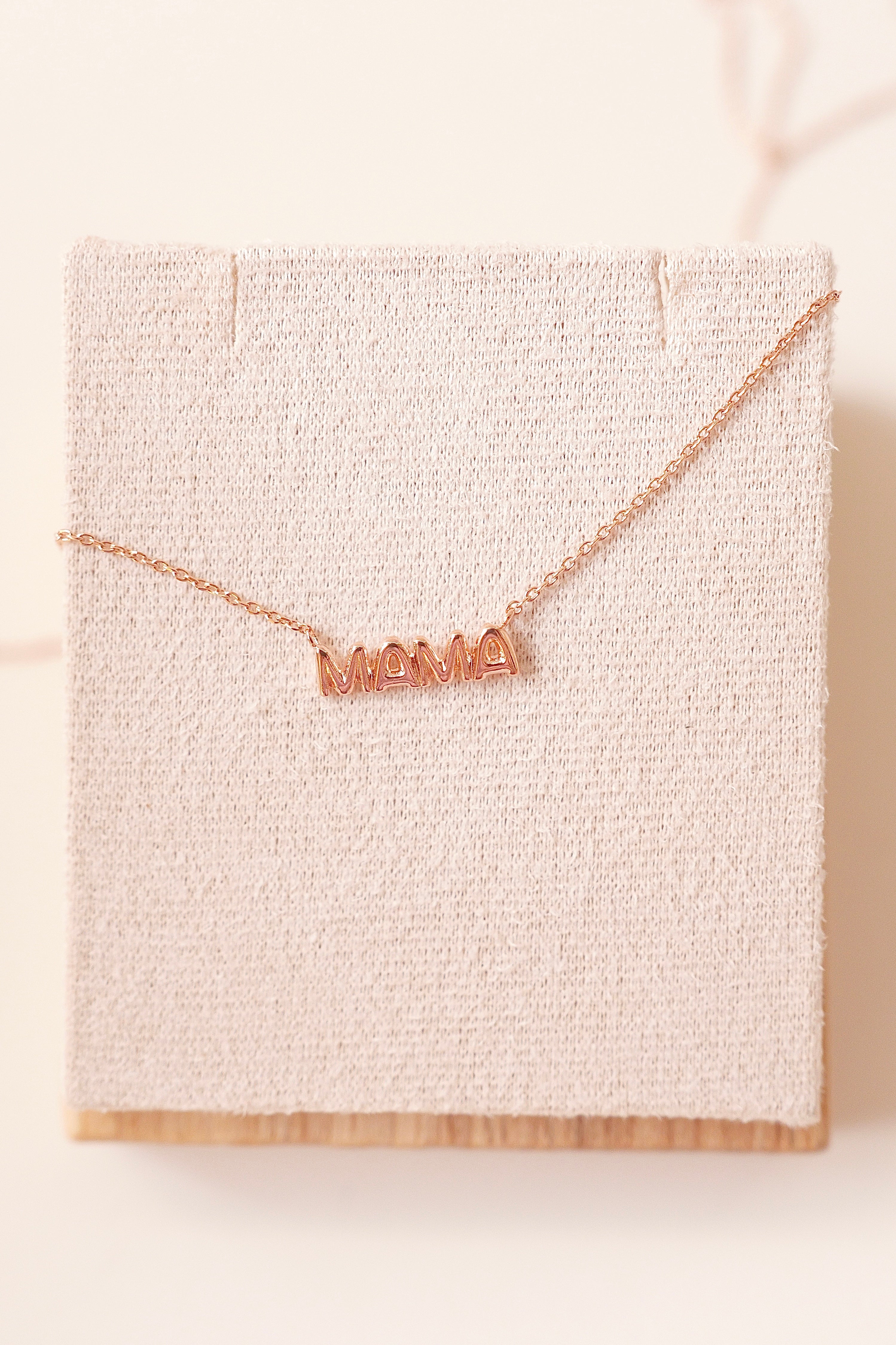 Gold Dipped Bubble Mama Pendant Necklace