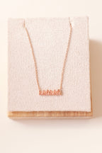 Gold Dipped Bubble Mama Pendant Necklace
