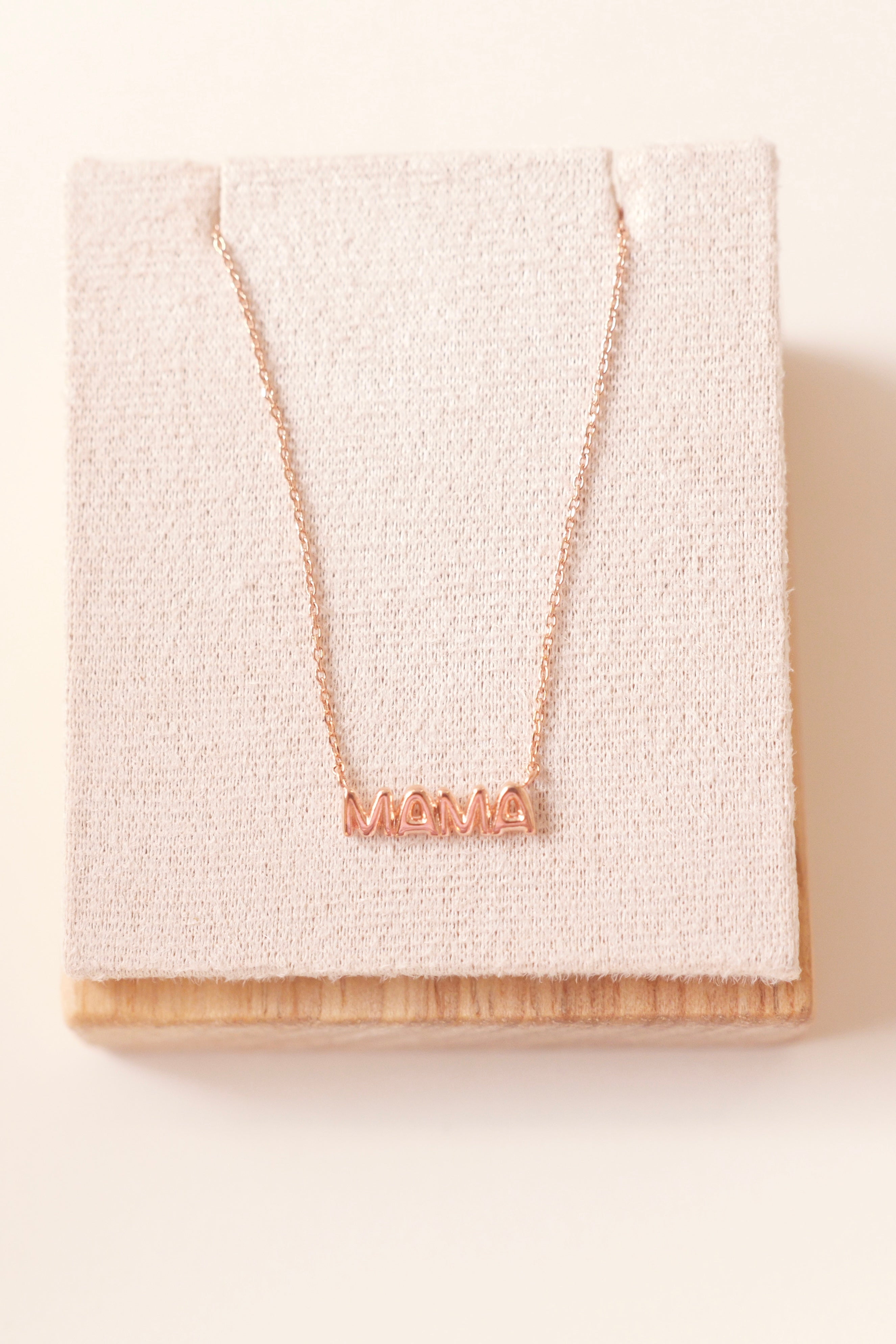 Gold Dipped Bubble Mama Pendant Necklace