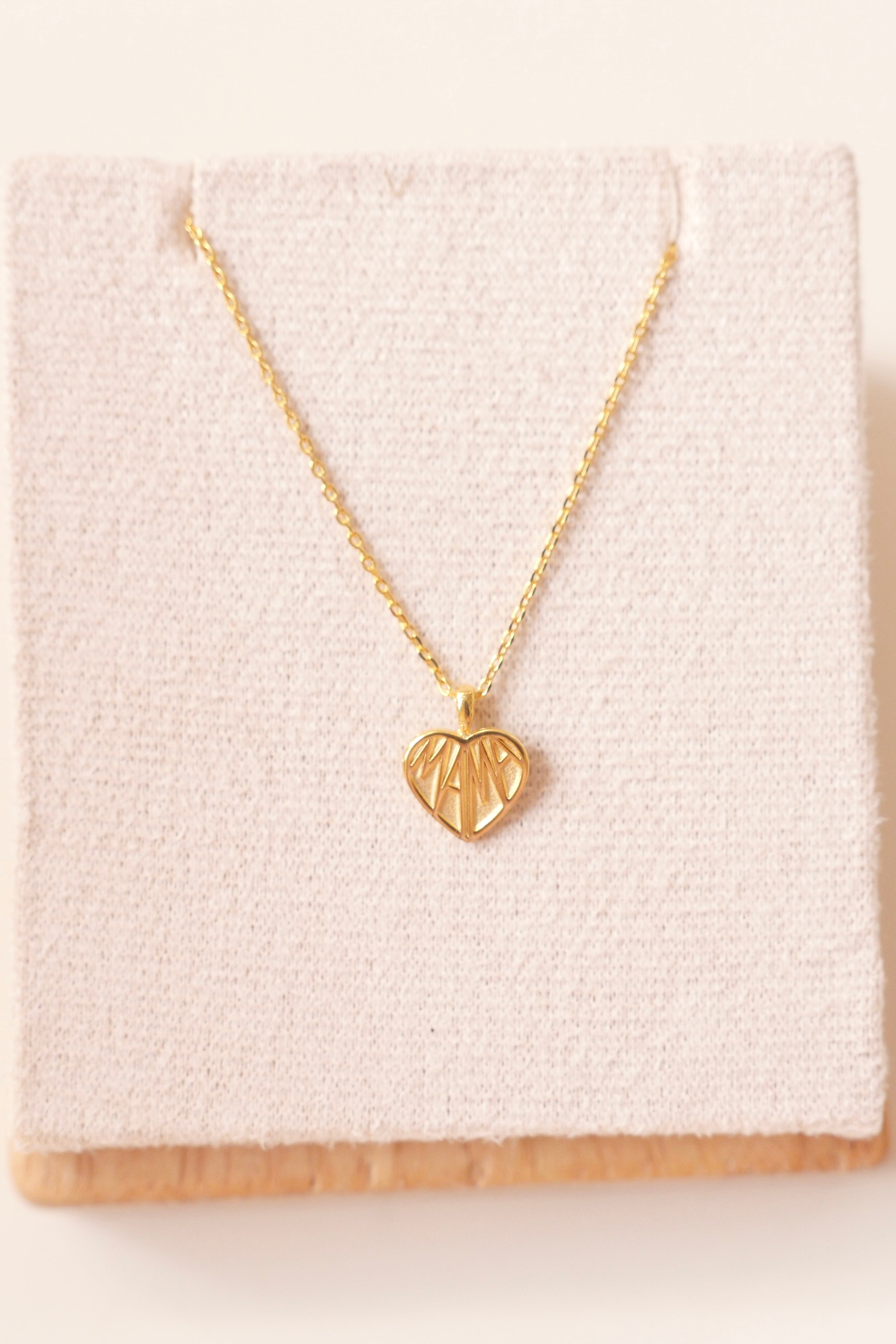Gold Dipped Bubble Mama Pendant Necklace