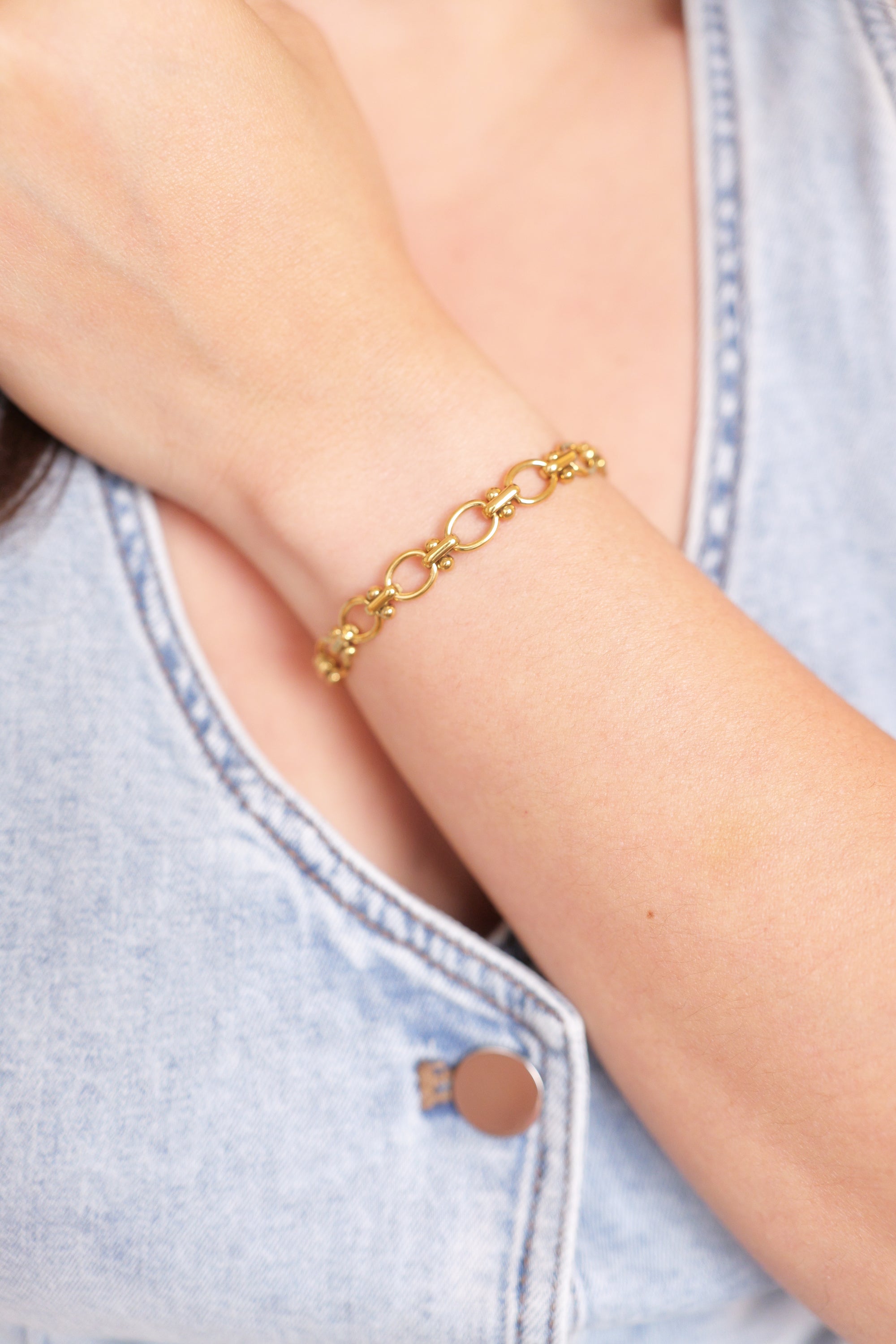Dawson 18K Gold Non-Tarnish Braided Chain Bracelet