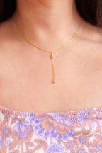 Dainty Chain Crescent Moon Y Necklace