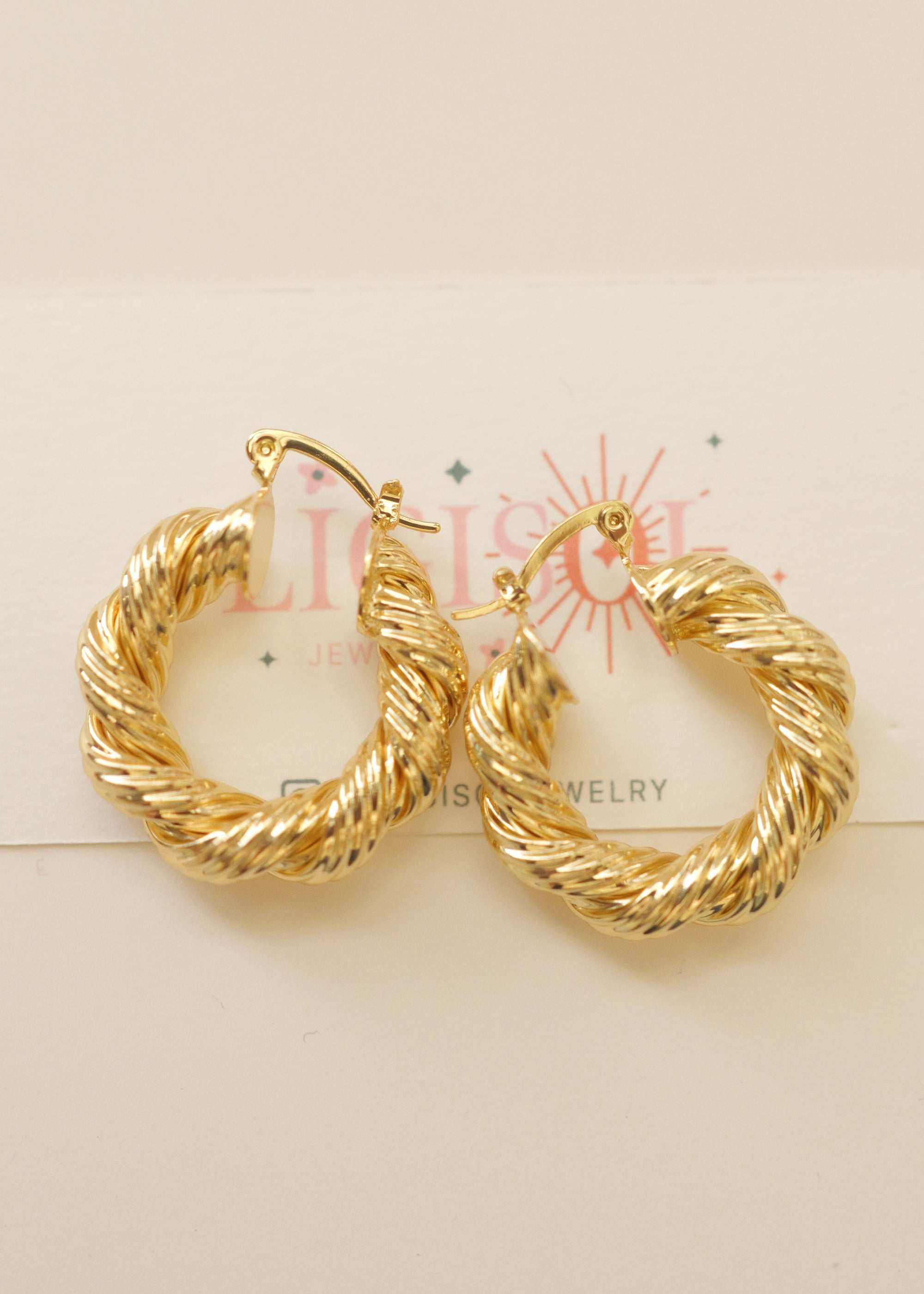 Isla 18K Gold Classic Bold Twisted Hoop Earring