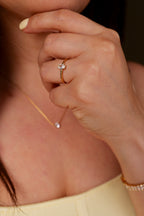 Amelia 18K Gold Non-Tarnish CZ Square Thin Ring: Yellow Gold / 8
