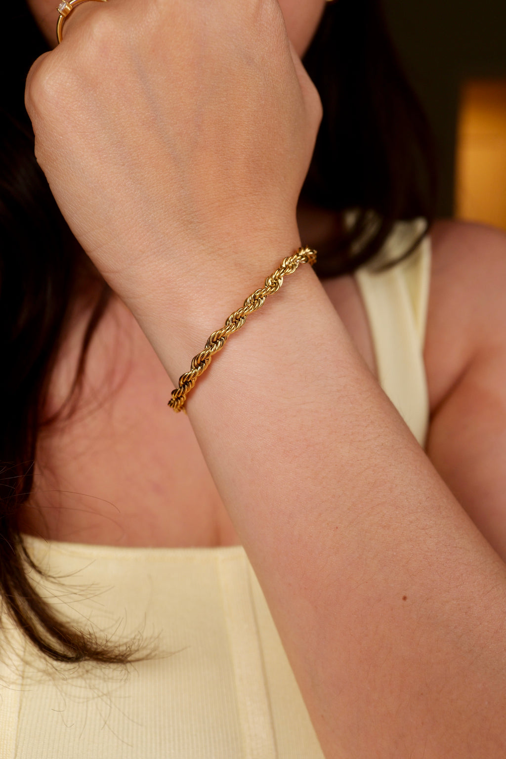 Maddie 18K Gold Non-Tarnish Braided Stackable Bracelet