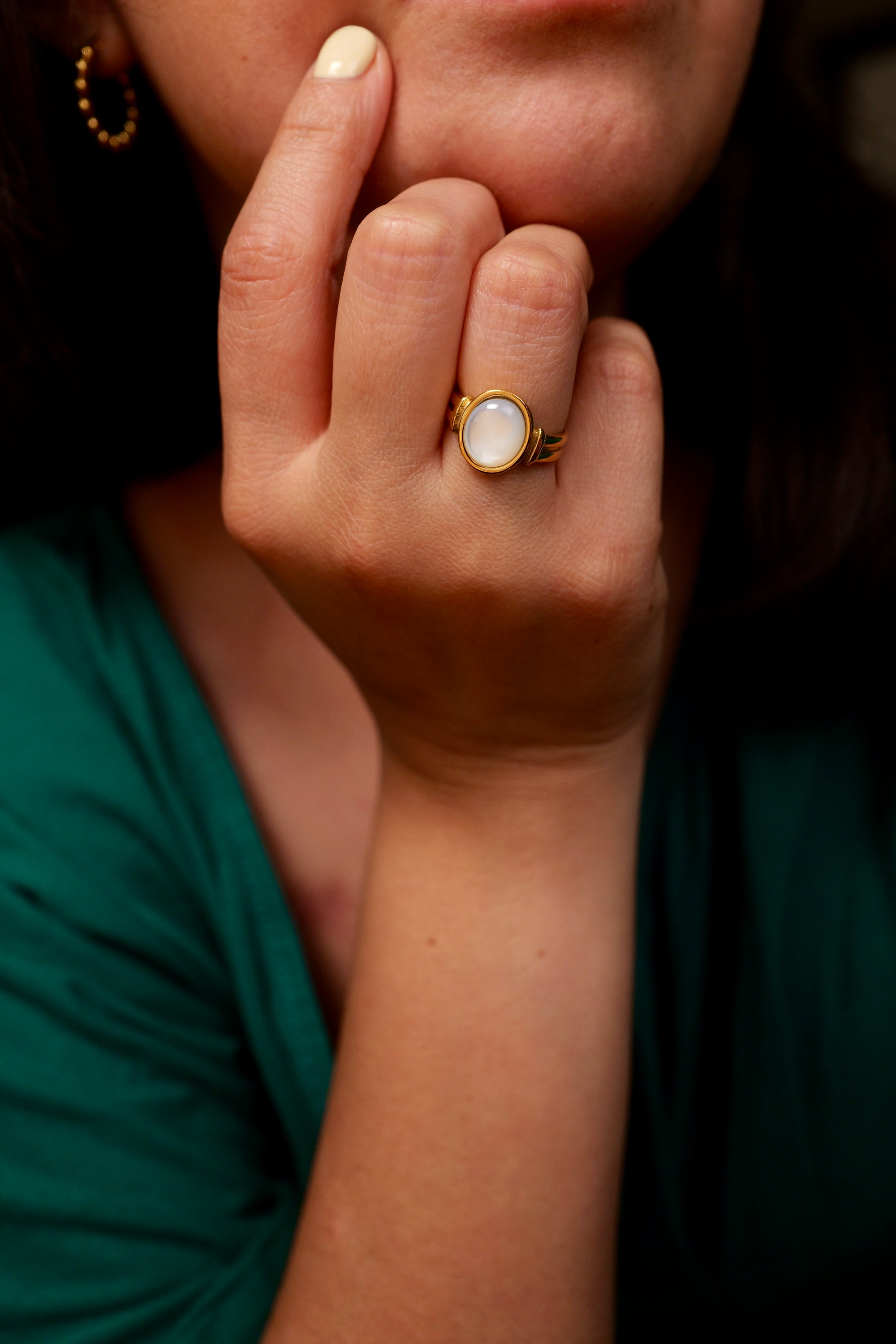 Francesca Non-Tarnish Mother of Pearl Ring
