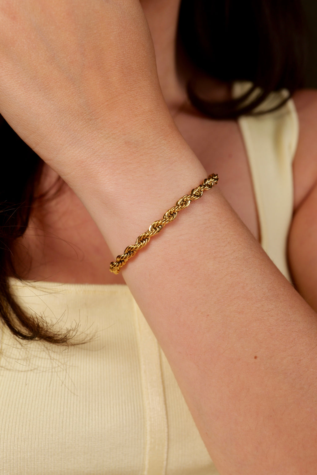 Maddie 18K Gold Non-Tarnish Braided Stackable Bracelet