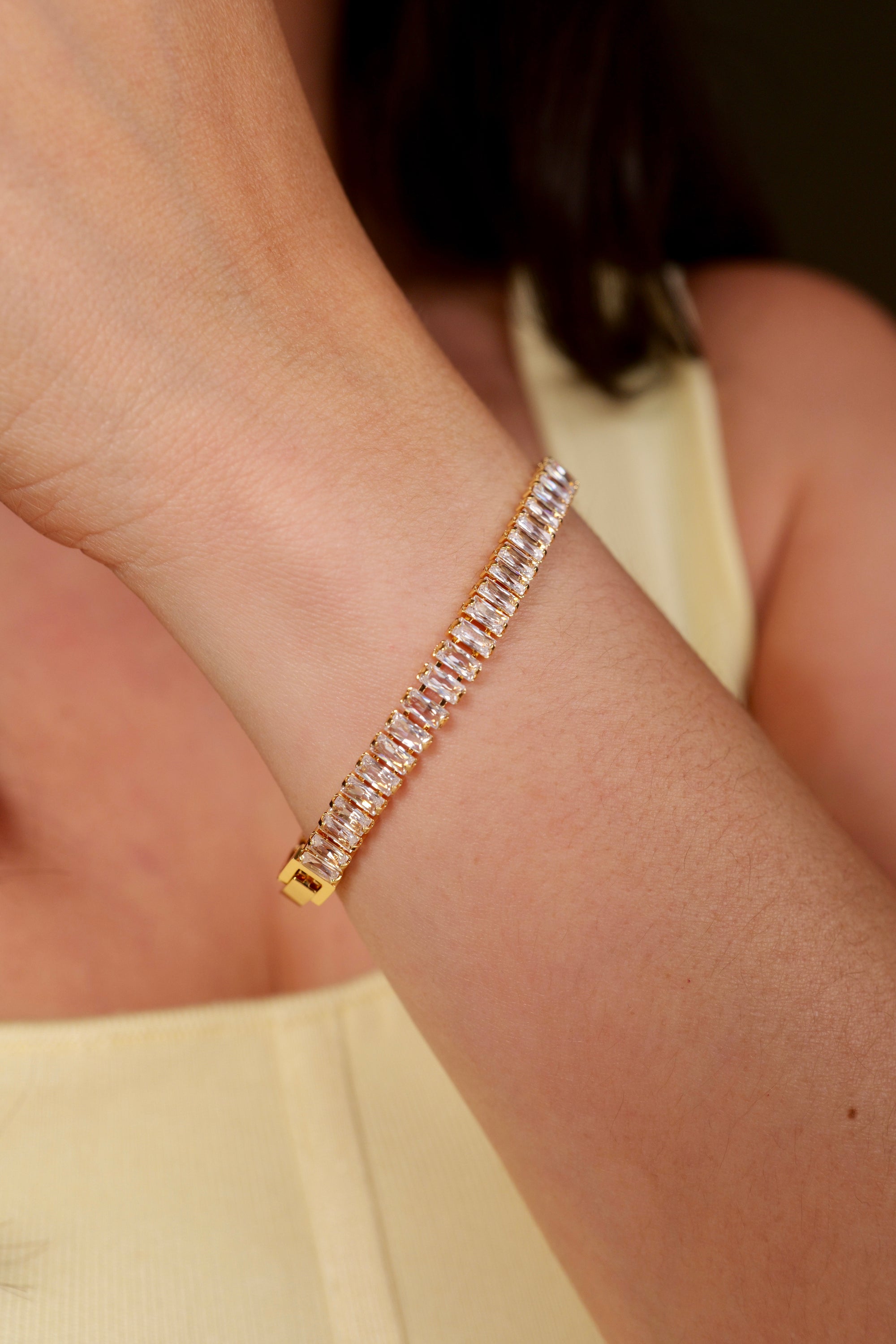 Dubai 18K Gold Non-Tarnish CZ Tennis Bracelet