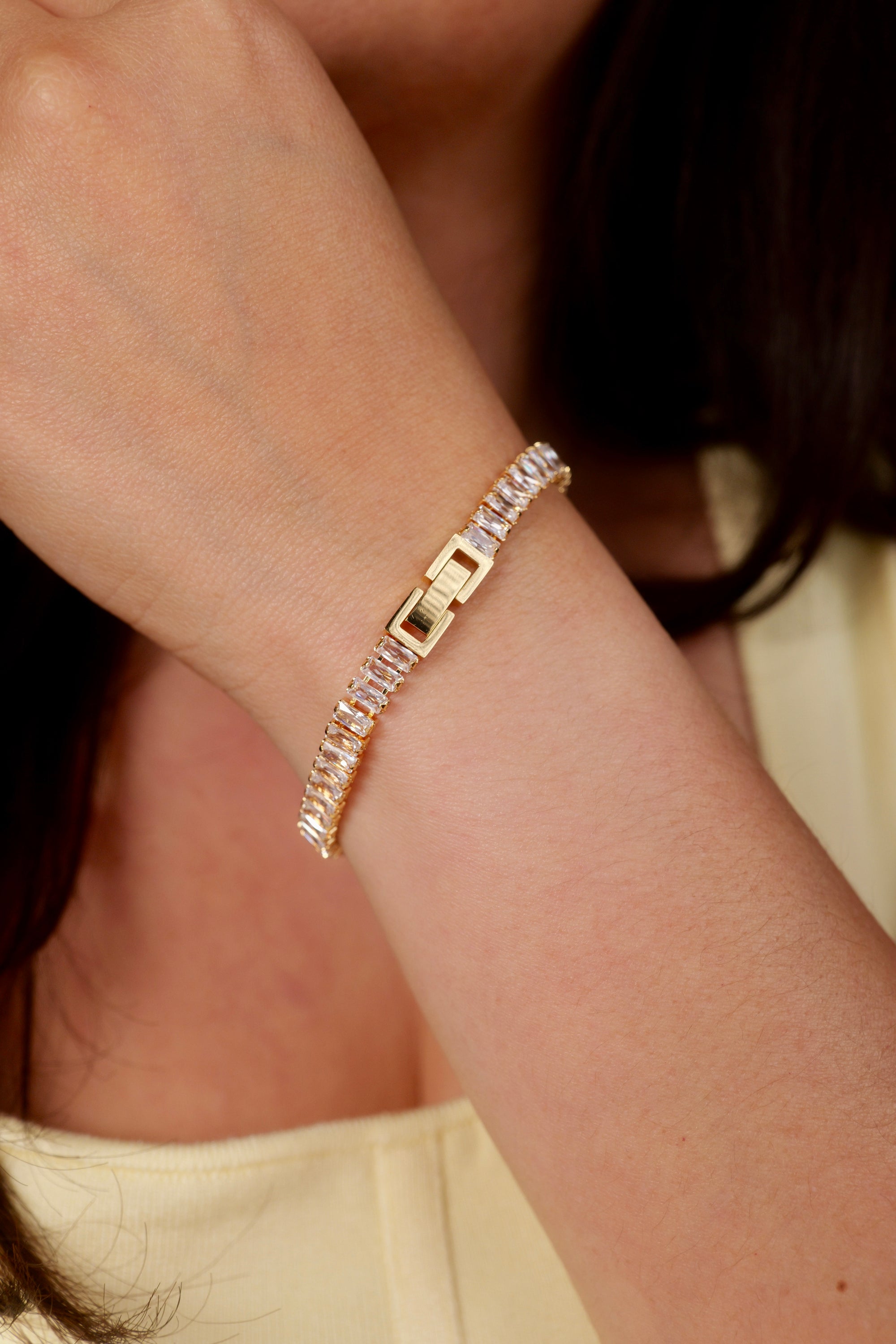 Dubai 18K Gold Non-Tarnish CZ Tennis Bracelet