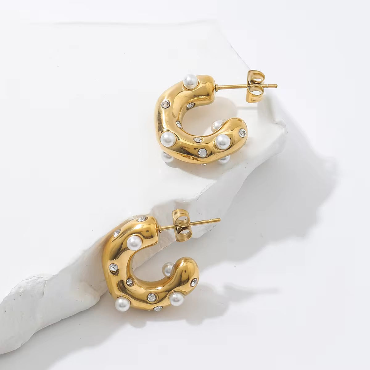 Ophelia Gold Stainless Steel Hoops