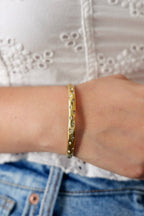 Starlight Gold Open Bangle Bracelet