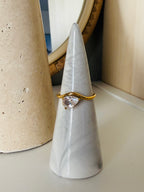 Hannah Pear Ring- Stainless Steel Non Tarnish CZ Ring