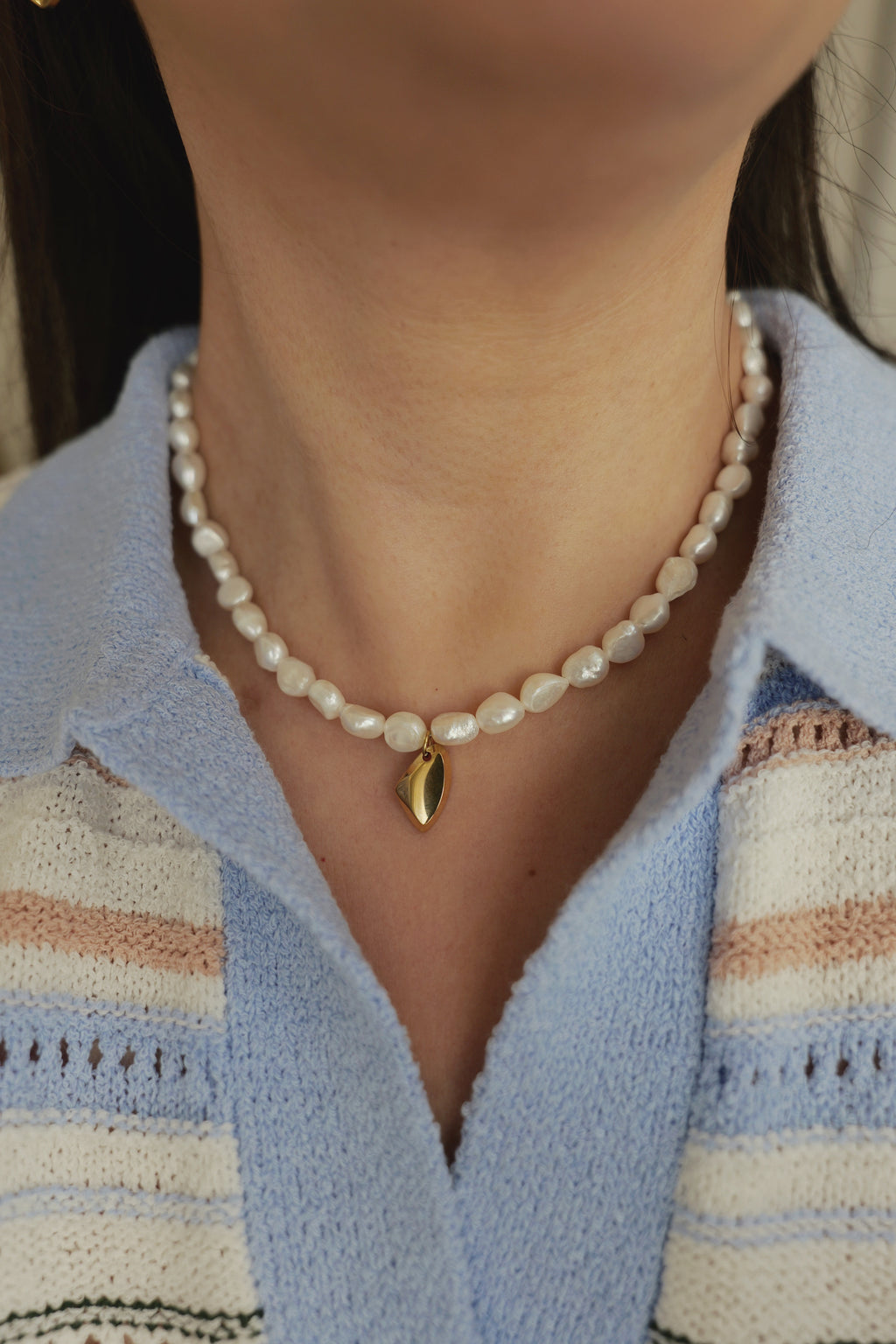 Ibiza 18K Gold Non-Tarnish Classic Pearl Necklace