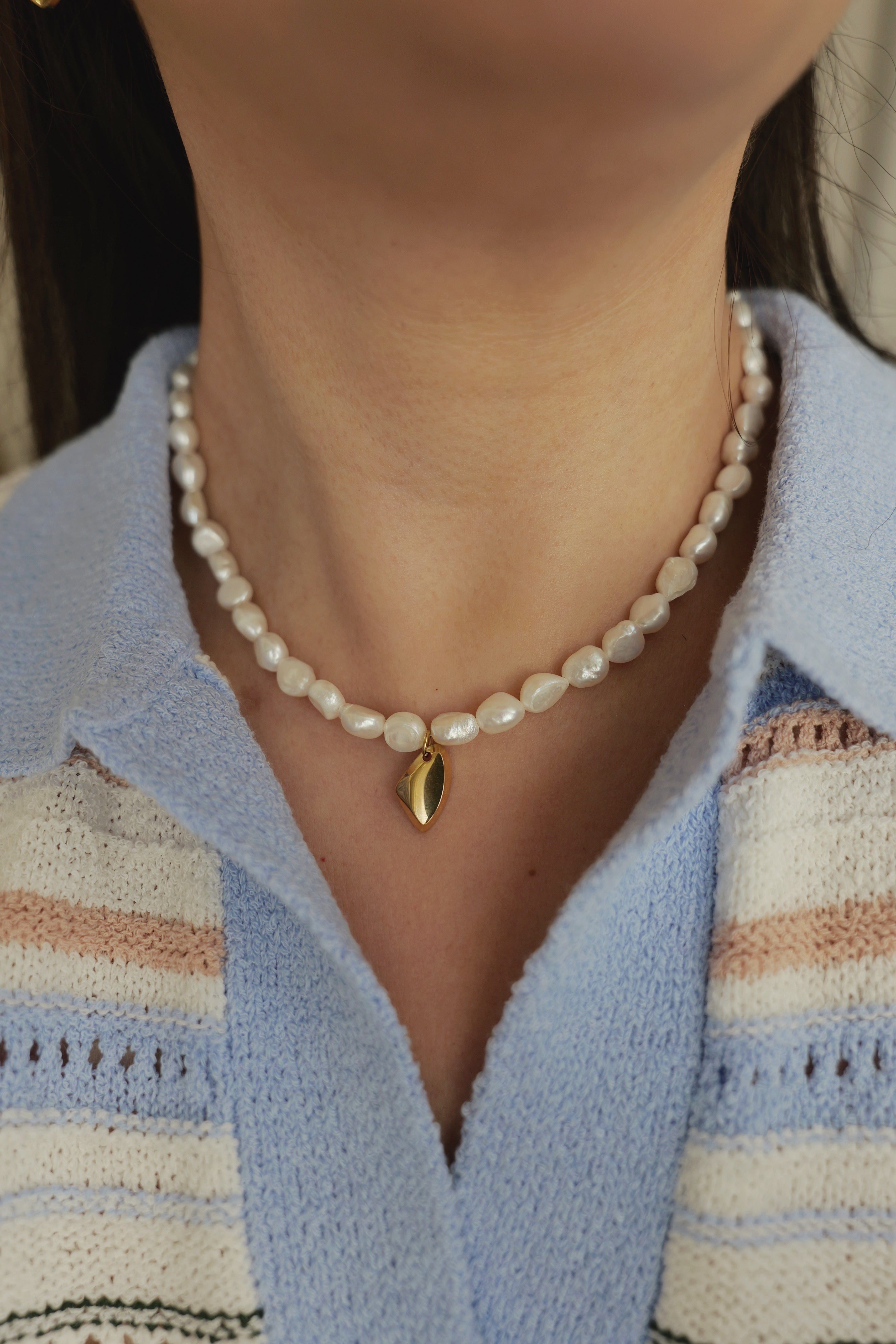 Ibiza 18K Gold Non-Tarnish Classic Pearl Necklace