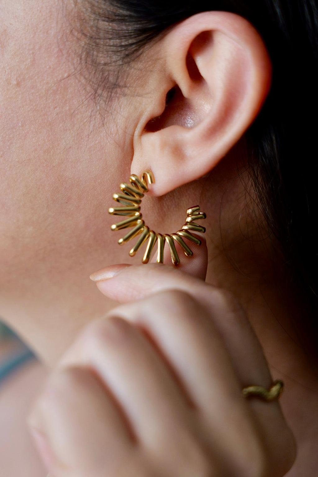 Cami 18K Gold Plated Stainless Steel Hoop Earrings