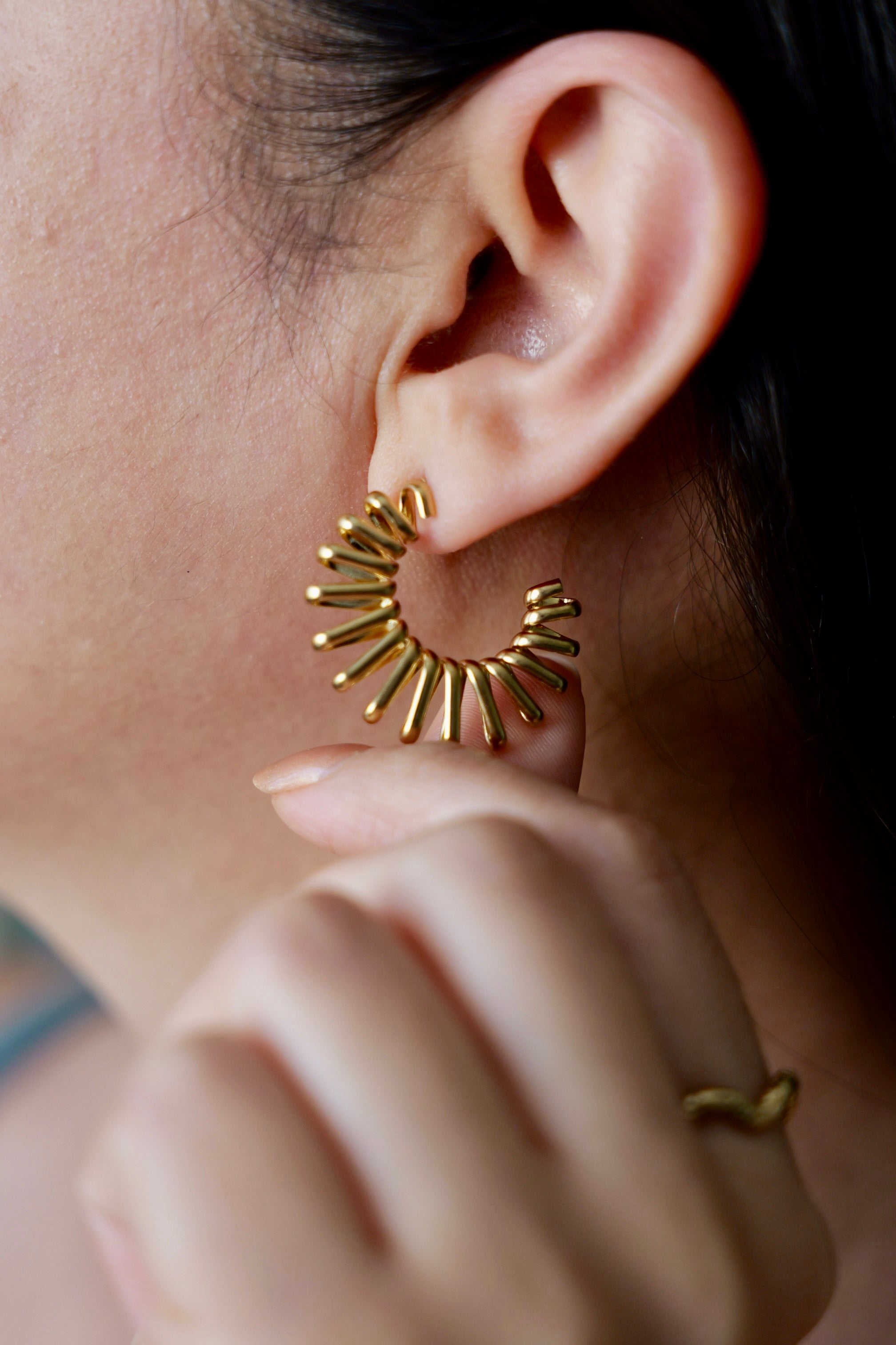 Cami 18K Gold Plated Stainless Steel Hoop Earrings