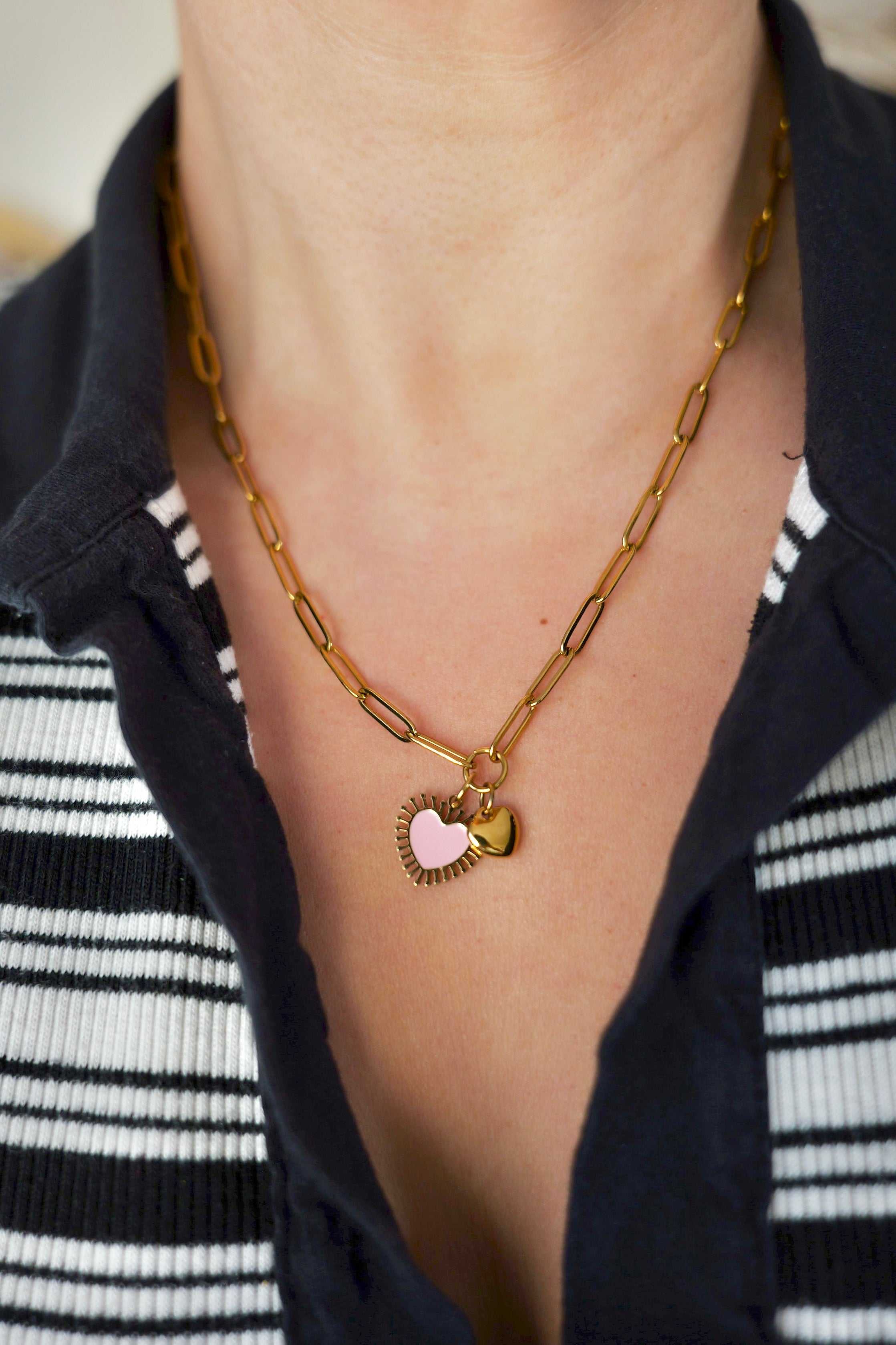 Spark of the day paper clip necklace