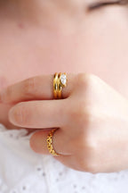 Aura Stainless Steel  Marquise Ring