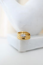 Aura Stainless Steel  Marquise Ring