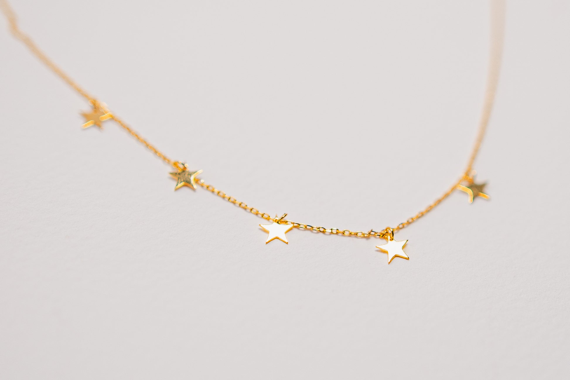 Gold Mini Star Dainty Charm Necklace