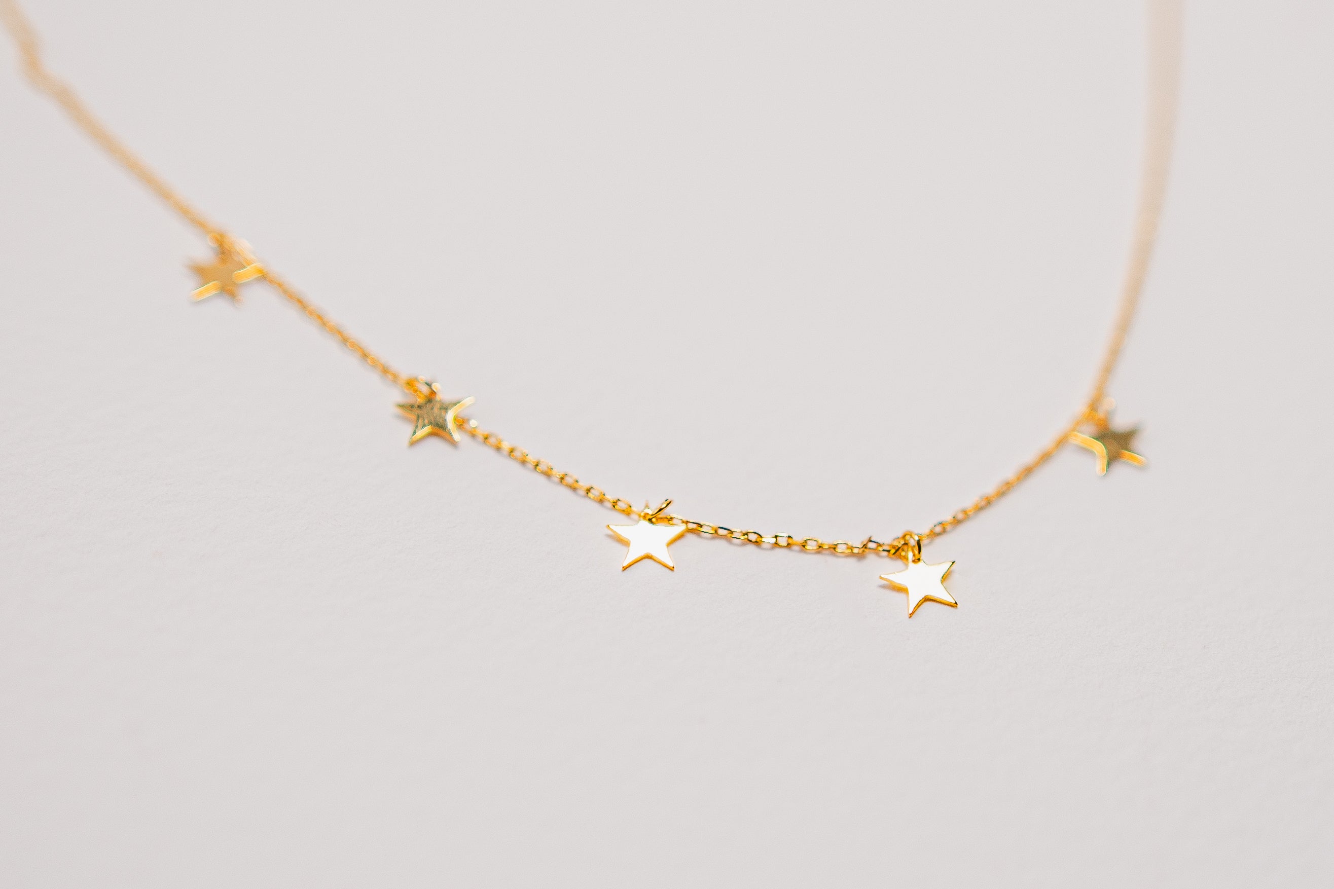 Gold Mini Star Dainty Charm Necklace