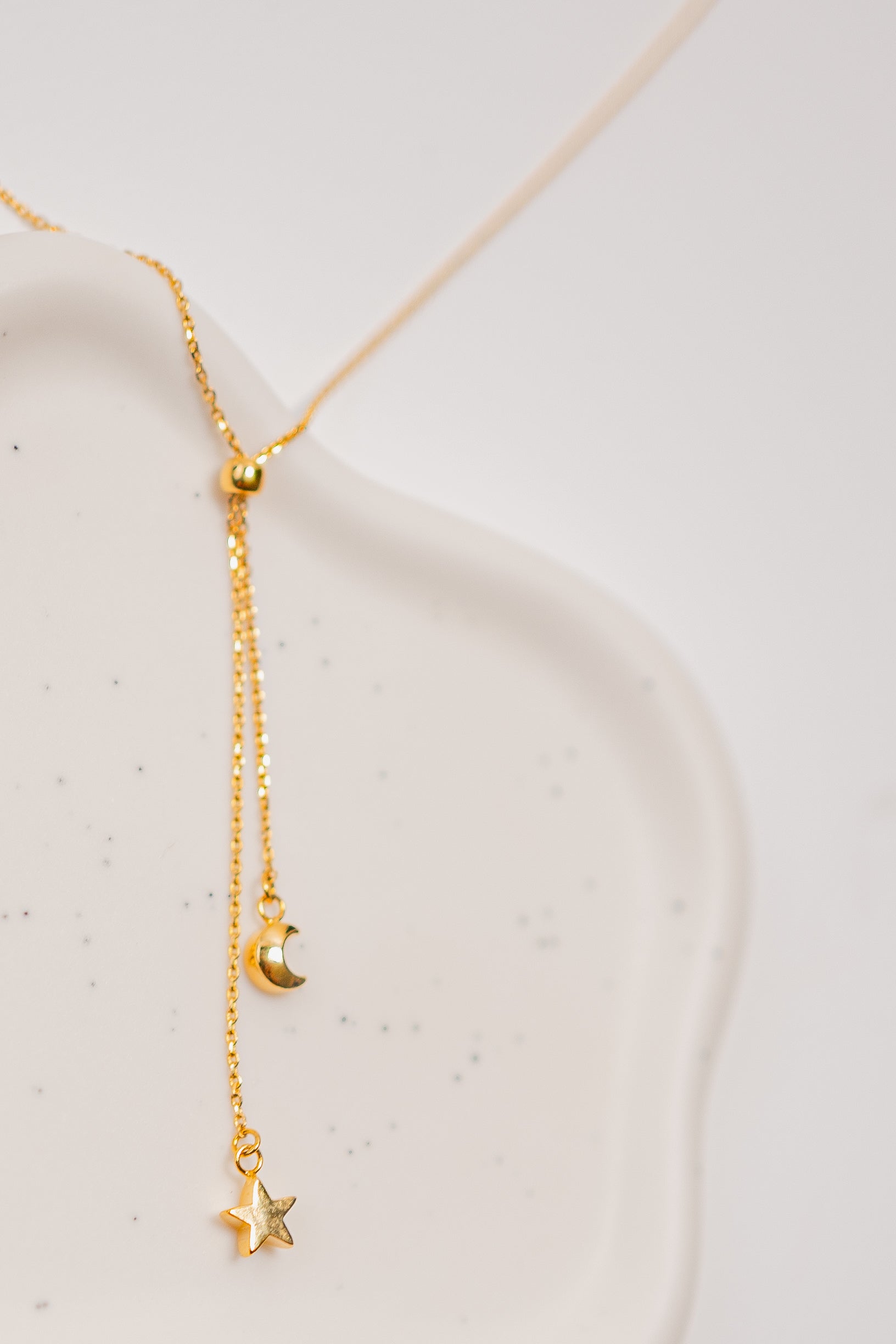 Mini Moon And Star Lariat Y Necklace