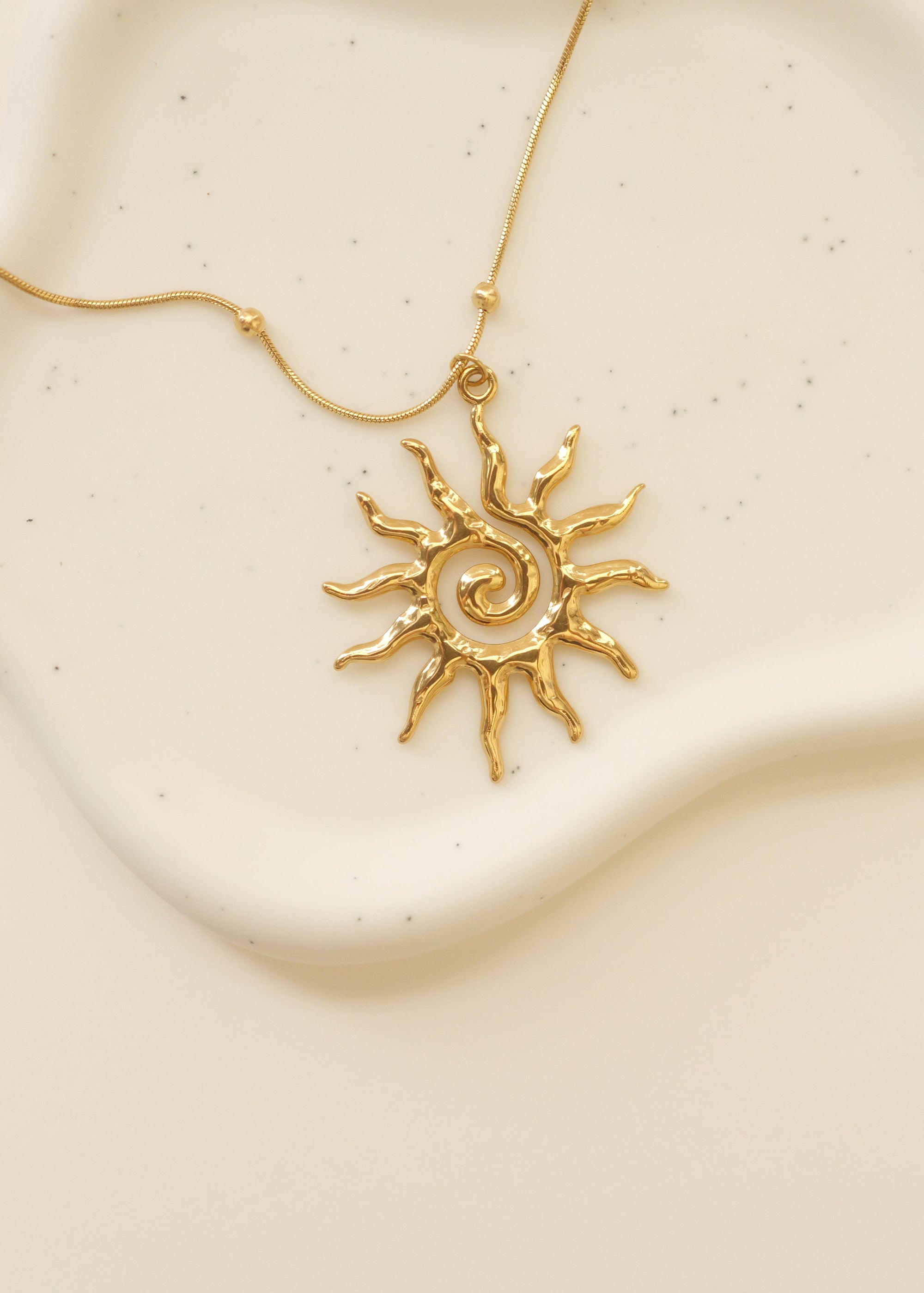 Taiyo 18K Gold Non-Tarnish Stainless Steel Boho Sun Necklace