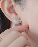 Verona Heart Studs With Cz in Stainless Steel